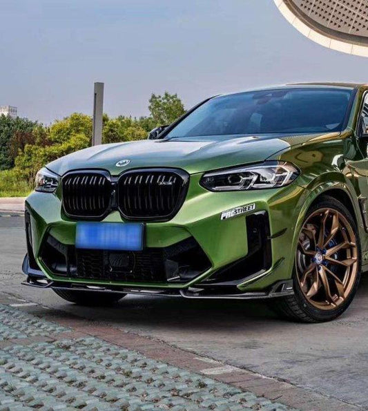 BMW X3M X3MC F97 LCI 2022 2023 2024 & X4M X4MC F98 LCI 2022 2023 2024 with Aftermarket Parts - AE Front Lip Carbon Fiber from ArmorExtend