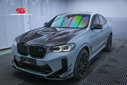 BMW X3M X3MC F97 LCI 2022 2023 2024 & X4M X4MC F98 LCI 2022 2023 2024 with Aftermarket Parts - AE Front Lip Carbon Fiber from ArmorExtend