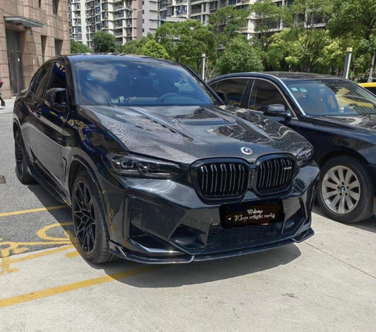 BMW X3M X3MC F97 LCI 2022 2023 2024 & X4M X4MC F98 LCI 2022 2023 2024 with Aftermarket Parts - AE Front Lip Carbon Fiber from ArmorExtend