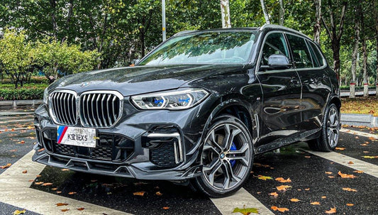 BMW X5 G05 M50i & X/S Drive 40i (With M-Package) Pre-LCI 2019 2020 2021 2022 with Aftermarket Parts - AE Style Front Lip Carbon Fiber from ArmorExtend