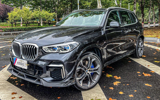 BMW X5 G05 M50i & X/S Drive 40i (With M-Package) Pre-LCI 2019 2020 2021 2022 with Aftermarket Parts - AE Style Front Lip Carbon Fiber from ArmorExtend