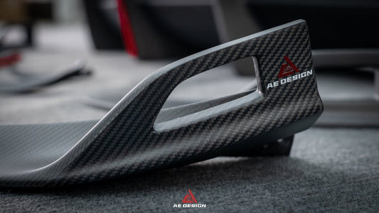 Tesla Model Y 2020 2021 2022 2023 2024 with Aftermarket Parts - AE Style Front Lip Carbon Fiber from ArmorExtend