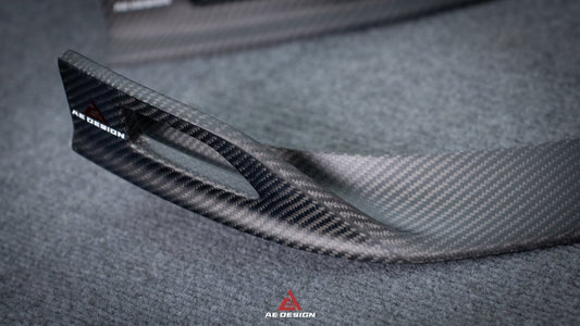 Tesla Model Y 2020 2021 2022 2023 2024 with Aftermarket Parts - AE Style Front Lip Carbon Fiber from ArmorExtend