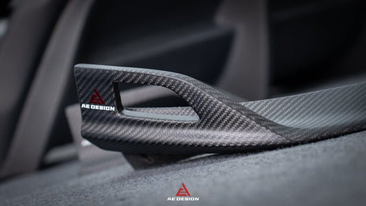 Tesla Model Y 2020 2021 2022 2023 2024 with Aftermarket Parts - AE Style Front Lip Carbon Fiber from ArmorExtend