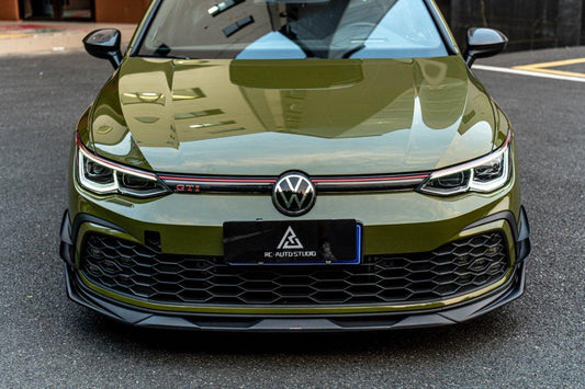 Volkswagen GTI & R-line MK8 2022 2023 2024 with Aftermarket Parts - AE Style Front Lip Carbon Fiber from ArmorExtend