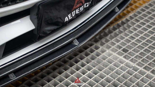 Mercedes Benz C-Class C300 (with sport-package bumper) W206 2021 2022 2023 2024 with Aftermarket Parts - AE Style Front Lip Carbon Fiber from ArmorExtend
