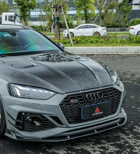 Audi RS5 B9.5 2020 2021 2022 2023 2024 with Aftermarket Parts - AE Style Front Lip Carbon Fiber from ArmorExtend