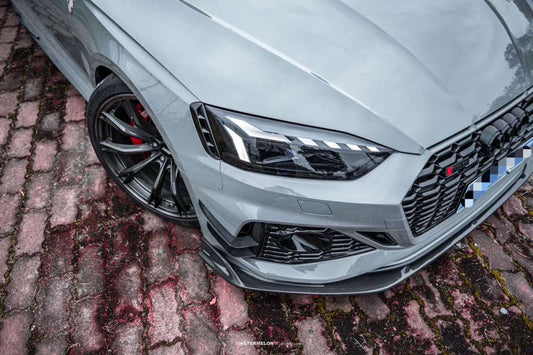 Audi RS5 B9.5 2020 2021 2022 2023 2024 with Aftermarket Parts - AE Style Front Lip Carbon Fiber from ArmorExtend