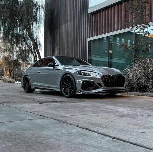 Audi RS5 B9.5 2020 2021 2022 2023 2024 with Aftermarket Parts - AE Style Front Lip Carbon Fiber from ArmorExtend