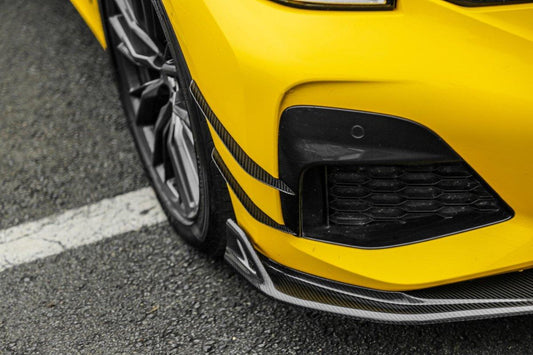BMW 3 Series 330i M340i G20 Pre-LCI 2019 2020 2021 2022 with Aftermarket Parts - AE Style Front Lip Carbon Fiber from ArmorExtend
