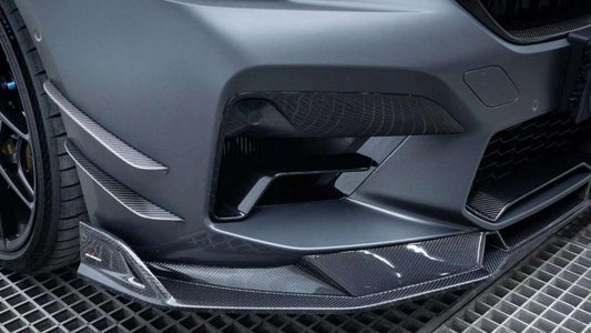 BMW M5 / M5C F90 Pre-LCI 2018 2019 2020 & M5 / M5C F90 LCI 2021 2022 2023 2024 With Aftermarket Parts - AE Lower Lip & Middle Lip Carbon Fiber from ArmorExtend