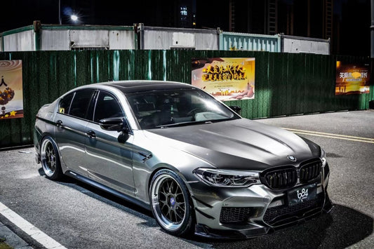BMW M5 / M5C F90 Pre-LCI 2018 2019 2020 & M5 / M5C F90 LCI 2021 2022 2023 2024 With Aftermarket Parts - AE Lower Lip & Middle Lip Carbon Fiber from ArmorExtend