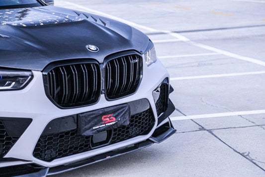 BWM X5M X5MC F95 Pre-LCI 2020 2021 2022 2023 with Aftermarket Parts - AE Style Front Lip Carbon Fiber from ArmorExtend