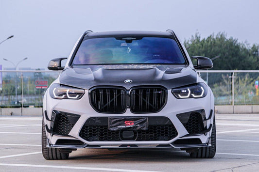 BWM X5M X5MC F95 Pre-LCI 2020 2021 2022 2023 with Aftermarket Parts - AE Style Front Lip Carbon Fiber from ArmorExtend