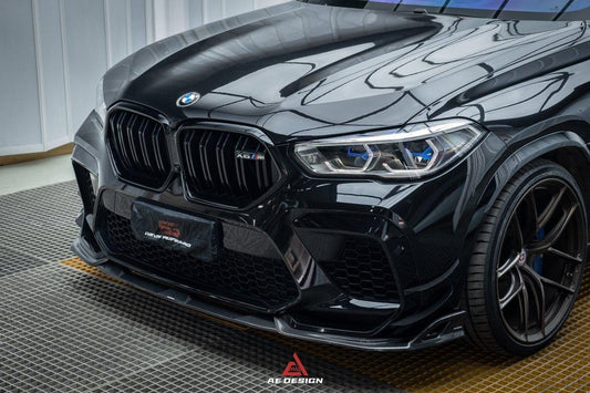 BMW X6M X6MC F96 Pre-LCI 2020 2021 2022 2023 with Aftermarket Parts - AE Style Front Lip Carbon Fiber from ArmorExtend