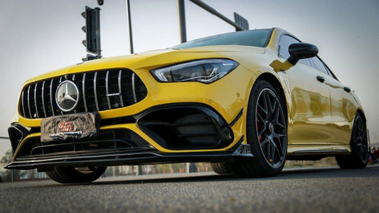 Mercedes Benz CLA45 CLA45S C118 2022 2023 2024 with Aftermarket Parts - AE Front Lip Carbon Fiber from ArmorExtend
