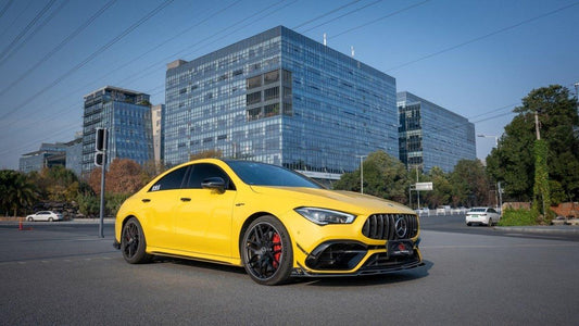 Mercedes Benz CLA45 CLA45S C118 2022 2023 2024 with Aftermarket Parts - AE Front Lip Carbon Fiber from ArmorExtend