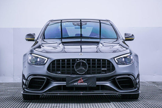 Mercedes Benz E63 W213 2021 2022 2023 2024 with Aftermarket Parts - AE Front Lip Carbon Fiber from ArmorExtend