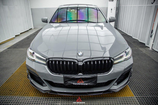 BMW 5 Series M550i 540i (With M-Package Bumper) G30 G31 LCI 2021 2022 2023 2024 with Aftermarket Parts - AE Style Front Lip Carbon Fiber from ArmorExtend