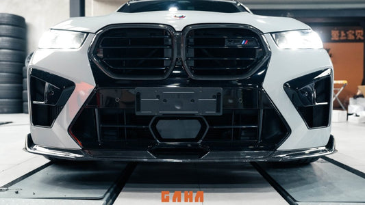 BMW X5M X5MC F95 & X6M X6MC F96 2024-ON (LCI) With Aftermarket Parts - AE Style Front Lip Carbon Fiber from ArmorExtend