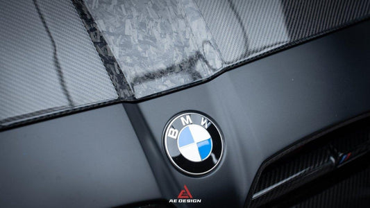 BMW M3 G80 G81 & M4 G82 G83 2021 2022 2023 2024 with Aftermarket Parts - AE Style Hood Carbon Fiber from ArmorExtend