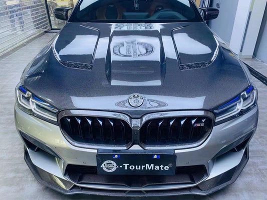 BMW 5 series M550 540 530 G30 (fits both Pre-LCI & LCI) 2017 2018 2019 2020 2021 2022 2023 2024 & M5 M5C F90 (Fits Both Pre-LCI & LCI) 2018 2019 2020 2021 2022 2023 2024 with Aftermarket Parts - AE Style Hood Bonnet Carbon Fiber from ArmorExtend