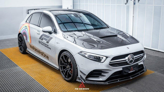 Mercedes Benz CLA-Class CLA45/CLA35/CLA250 C118 2022 2023 2024 A-Class A45/A35/A250/A220 W177 2019 2020 2021 2022 2023 2024 with Aftermarket Parts - AE Hood Bonnet Carbon Fiber from ArmorExtend