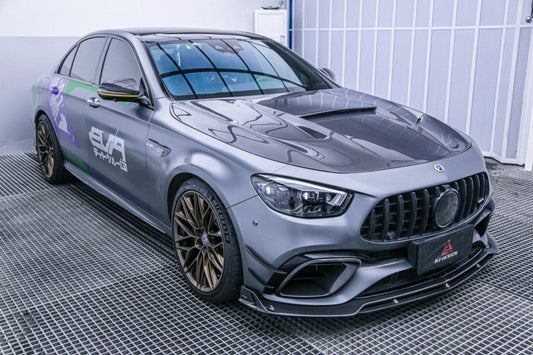 Mercedes Benz E63 E63S W213 2017 2018 2019 2020 2021 2022 2023 2024 with Aftermarket Parts - AE Hood Bonnet Carbon Fiber from ArmorExtend