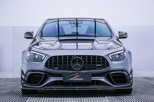 Mercedes Benz E63 E63S W213 2017 2018 2019 2020 2021 2022 2023 2024 with Aftermarket Parts - AE Hood Bonnet Carbon Fiber from ArmorExtend