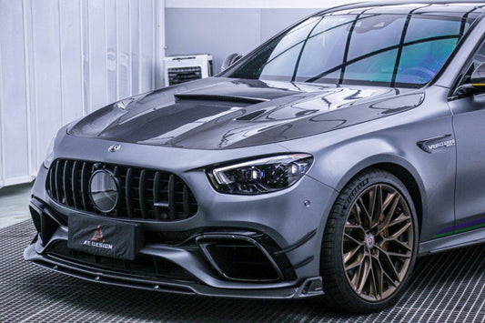 Mercedes Benz E63 E63S W213 2017 2018 2019 2020 2021 2022 2023 2024 with Aftermarket Parts - AE Hood Bonnet Carbon Fiber from ArmorExtend