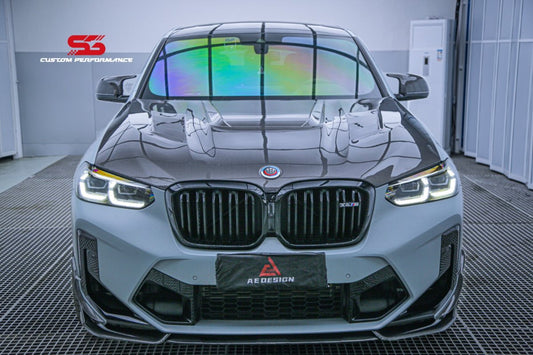 BMW X3 G01 & X3M X3MC F97 (Fits Both Pre-LCI & LCI) 2019 2020 2021 2022 2023 2024 & X4 G02 & X4M X4MC F98 (Fits Both Pre-LCI & LCI) 2019 2020 2021 2022 2023 2024 with Aftermarket Parts - AE Style Hood Bonnet Double-sided Carbon Fiber from ArmorExtend