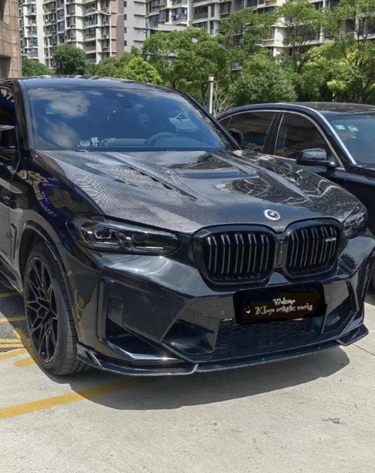 BMW X3 G01 & X3M X3MC F97 (Fits Both Pre-LCI & LCI) 2019 2020 2021 2022 2023 2024 & X4 G02 & X4M X4MC F98 (Fits Both Pre-LCI & LCI) 2019 2020 2021 2022 2023 2024 with Aftermarket Parts - AE Style Hood Bonnet Double-sided Carbon Fiber from ArmorExtend