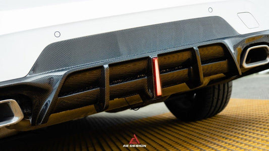 BMW 3 Series 330i (With M-Package Bumper, does not fit base model) M340i LCI G20 G21 2023 2024 with Aftermarket Parts - AE V1 Style Rear Diffuser & Canards Carbon Fiber from ArmorExtend