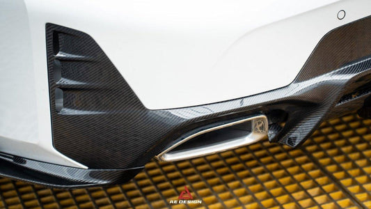 BMW 3 Series 330i (With M-Package Bumper, does not fit base model) M340i LCI G20 G21 2023 2024 with Aftermarket Parts - AE V1 Style Rear Diffuser & Canards Carbon Fiber from ArmorExtend