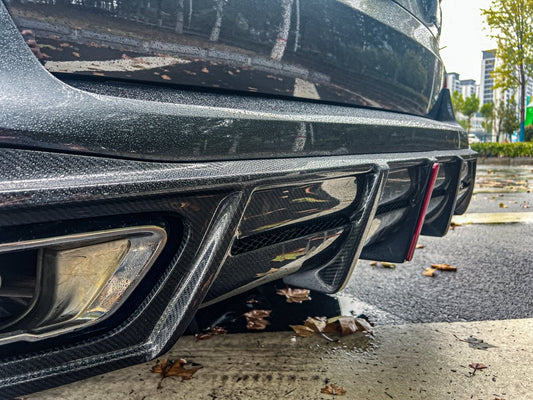 BMW X5 G05 M50i X/S Drive 40i (with M-Package) (Fits Both Pre-LCI & LCI) 2019 2020 2021 2022 2023 2024 with Aftermarket Parts - AE Style Rear Diffuser Carbon Fiber from ArmorExtend