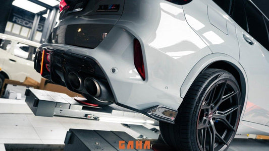 BMW X5M X5MC F95 & X6M X6MC F96 (Fits Both Pre-LCI & LCI) 2020 2021 2022 2023 2024 With Aftermarket Parts - AE V2 Style Rear Diffuser & Canards Carbon Fiber from ArmorExtend