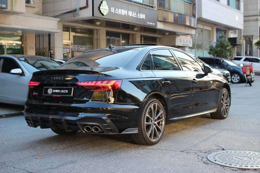 Your Audi S4 / A4 (With S-line Bumper) B9.5 2020 2021 2022 2023 2024 with Aftermarket Parts - AE Style Rear Diffuser Carbon Fiber from ArmorExtend