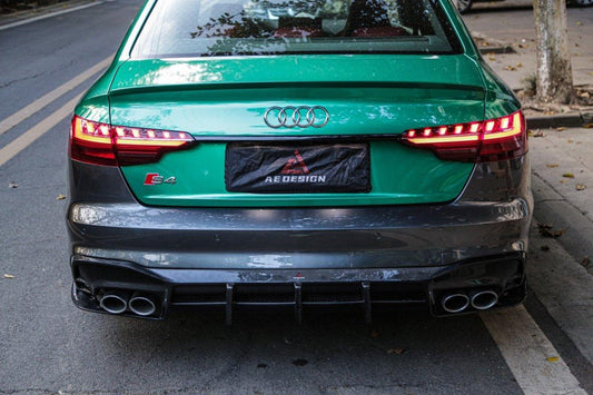 Your Audi S4 / A4 (With S-line Bumper) B9.5 2020 2021 2022 2023 2024 with Aftermarket Parts - AE Style Rear Diffuser Carbon Fiber from ArmorExtend