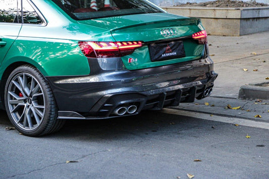 Your Audi S4 / A4 (With S-line Bumper) B9.5 2020 2021 2022 2023 2024 with Aftermarket Parts - AE Style Rear Diffuser Carbon Fiber from ArmorExtend