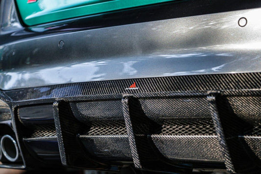 Your Audi S4 / A4 (With S-line Bumper) B9.5 2020 2021 2022 2023 2024 with Aftermarket Parts - AE Style Rear Diffuser Carbon Fiber from ArmorExtend