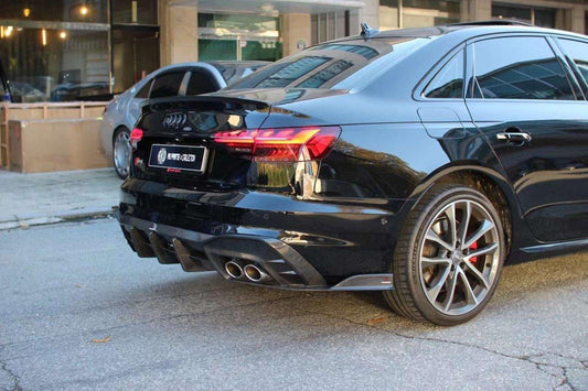 Your Audi S4 / A4 (With S-line Bumper) B9.5 2020 2021 2022 2023 2024 with Aftermarket Parts - AE Style Rear Diffuser Carbon Fiber from ArmorExtend