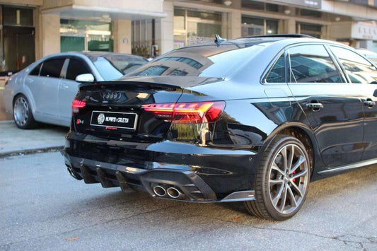 Your Audi S4 / A4 (With S-line Bumper) B9.5 2020 2021 2022 2023 2024 with Aftermarket Parts - AE Style Rear Diffuser Carbon Fiber from ArmorExtend