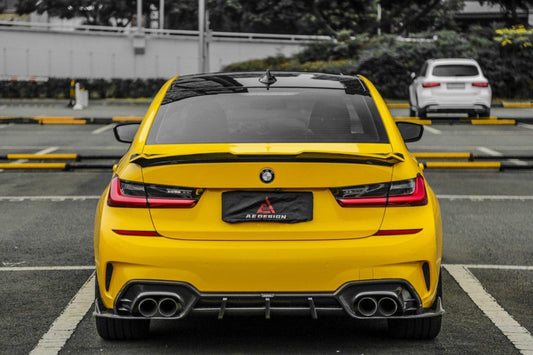 BMW 3 Series 330i M340i G20 Pre-LCI 2019 2020 2021 2022 with Aftermarket Parts - AE Style Rear Diffuser Carbon Fiber from ArmorExtend