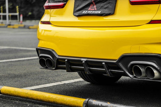 BMW 3 Series 330i M340i G20 Pre-LCI 2019 2020 2021 2022 with Aftermarket Parts - AE Style Rear Diffuser Carbon Fiber from ArmorExtend