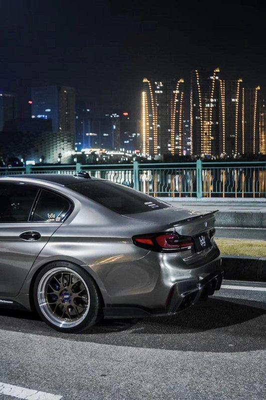 BMW M5/M5C F90 (Fits Both Pre-LCI & LCI) 2018 2019 2020 2021 2022 2023 2024 & 5 Series G30 540i (With M-Package Bumper) M550i (Fits Both Pre-LCI & LCI) 2017 2018 2019 2020 2021 2022 2023 2024 with Aftermarket Parts - AE Rear Diffuser Carbon Fiber from ArmorExtend