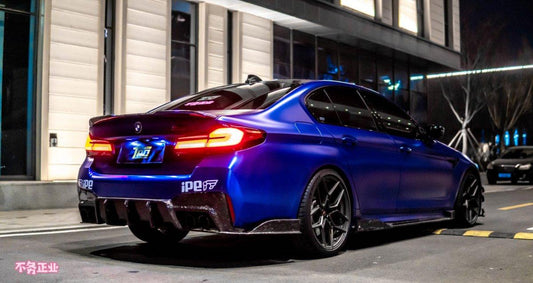 BMW M5/M5C F90 (Fits Both Pre-LCI & LCI) 2018 2019 2020 2021 2022 2023 2024 & 5 Series G30 540i (With M-Package Bumper) M550i (Fits Both Pre-LCI & LCI) 2017 2018 2019 2020 2021 2022 2023 2024 with Aftermarket Parts - AE Rear Diffuser Carbon Fiber from ArmorExtend