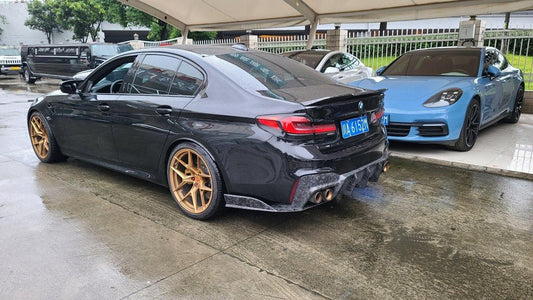 BMW M5/M5C F90 (Fits Both Pre-LCI & LCI) 2018 2019 2020 2021 2022 2023 2024 & 5 Series G30 540i (With M-Package Bumper) M550i (Fits Both Pre-LCI & LCI) 2017 2018 2019 2020 2021 2022 2023 2024 with Aftermarket Parts - AE Rear Diffuser Carbon Fiber from ArmorExtend