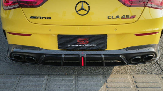 Mercedes Benz CLA45 CLA45S C118 2020 2021 2022 2023 2024 & CLA35 C118 2020 2021 2022 2023 2024 & CLA250 (With Sport Package Bumper) C118 2020 2021 2022 2023 2024 with Aftermarket Parts - AE Rear Diffuser Carbon Fiber from ArmorExtend