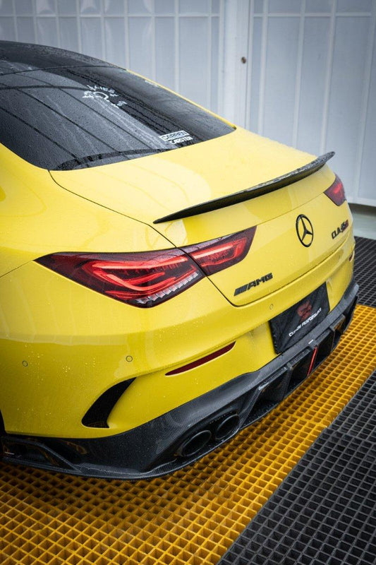 Mercedes Benz CLA45 CLA45S C118 2020 2021 2022 2023 2024 & CLA35 C118 2020 2021 2022 2023 2024 & CLA250 (With Sport Package Bumper) C118 2020 2021 2022 2023 2024 with Aftermarket Parts - AE Rear Diffuser Carbon Fiber from ArmorExtend