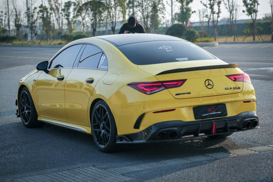 Mercedes Benz CLA45 CLA45S C118 2020 2021 2022 2023 2024 & CLA35 C118 2020 2021 2022 2023 2024 & CLA250 (With Sport Package Bumper) C118 2020 2021 2022 2023 2024 with Aftermarket Parts - AE Rear Diffuser Carbon Fiber from ArmorExtend